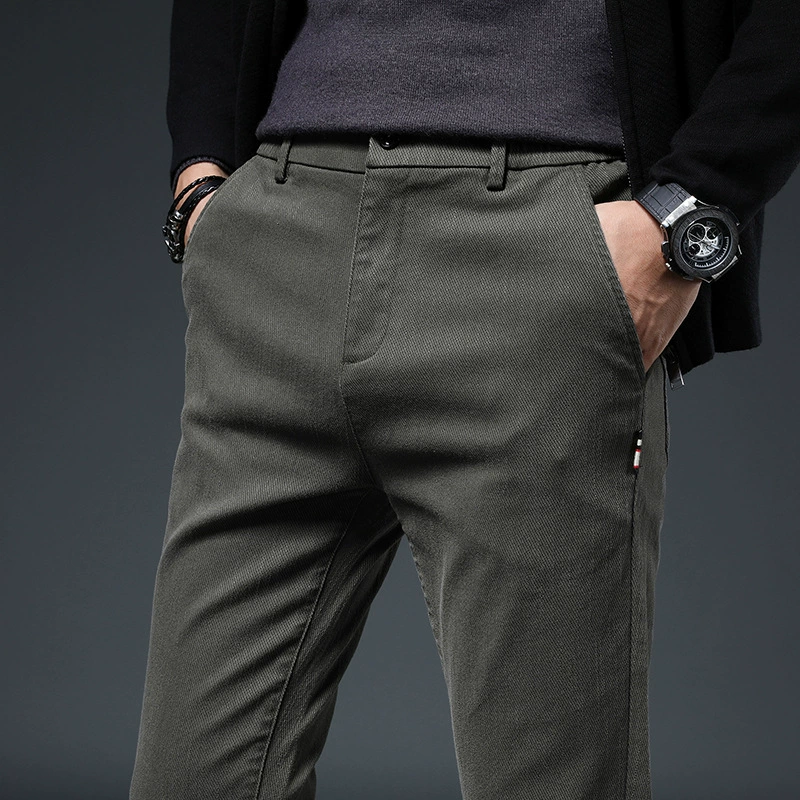 Летние мужские повседневные брюки, корейский стиль, slim fit