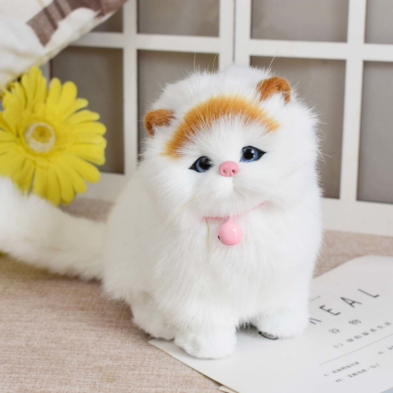 La cola puede llamar activa simulación de gato muñeca juguete de peluche simulación de gato modelo de animales adornos regalos de gato