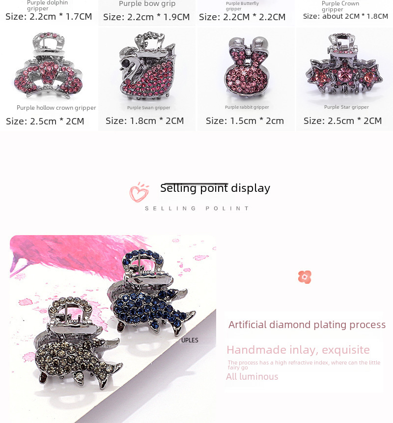 Fermaglio capelli donna stile coreano piccola molletta carina_voghion.com