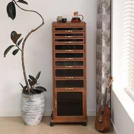 实木牙科柜茶水置物架客厅茶具柜落地手串文玩收纳柜首饰置物柜