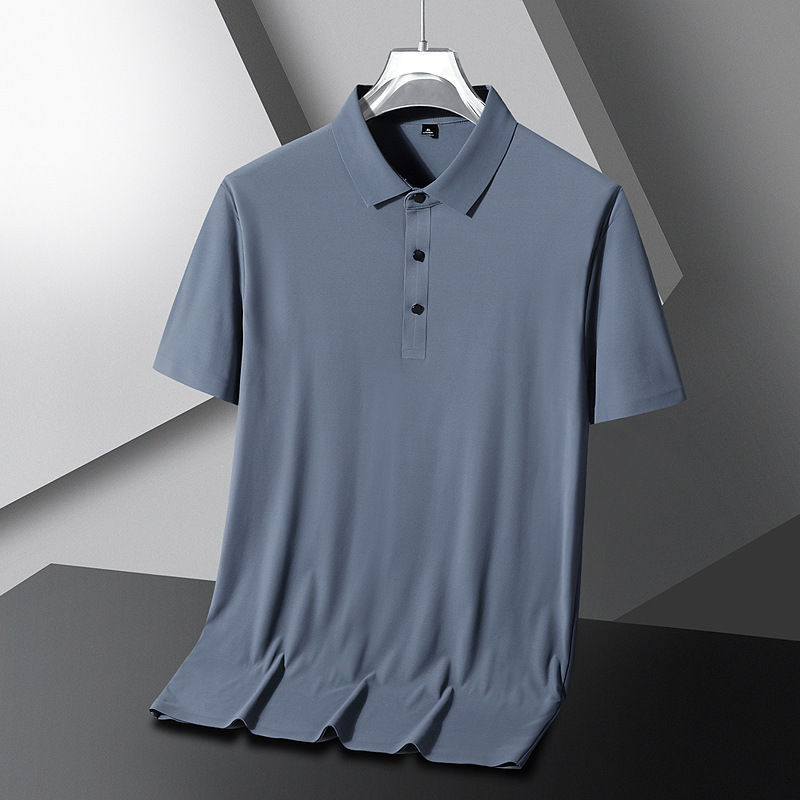 2023 nuevo polo de hombre de verano de color sólido simple chaqueta casual de hombre de gran tamaño con cuello corto