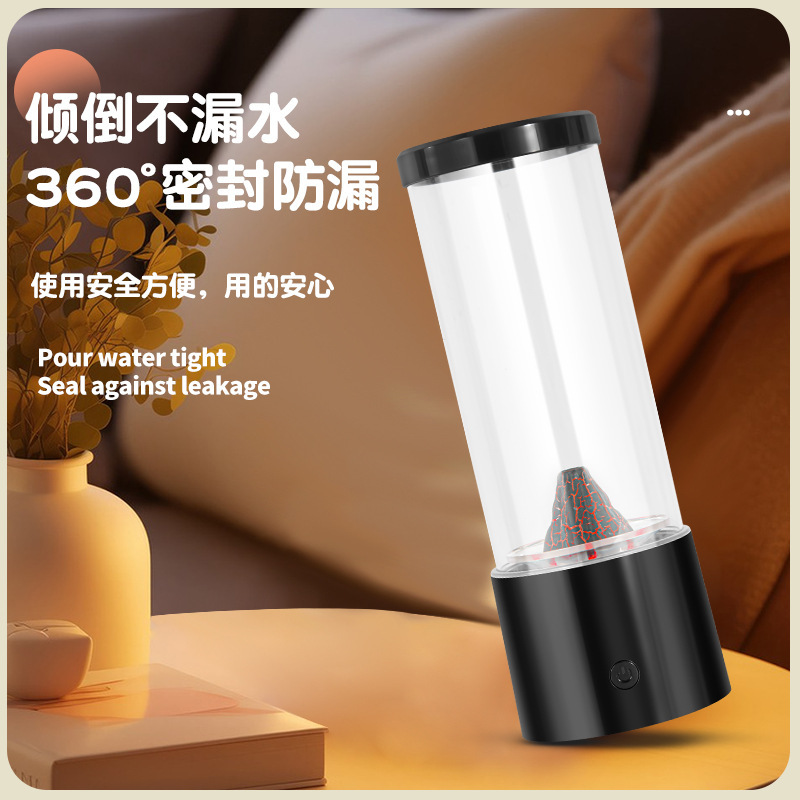 亚马逊爆款LED七彩水母鱼火山灯氛围灯创意礼品卧室摆件浪漫小夜|undefined