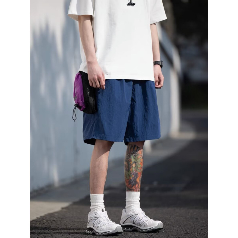 New summer American style men's shorts, trendy brand, thin design, unique style, loose fit, plus size, sporty casual five-point pants
