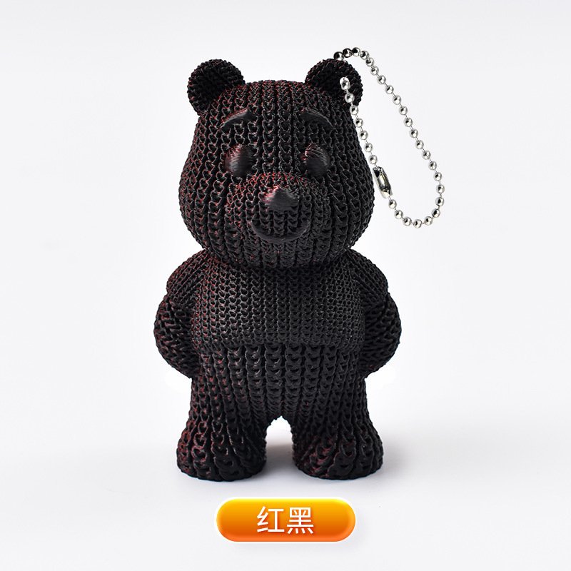 Llavero con Colgante de Osito de Peluche Tejido, Impreso en 3D, Recuerdo, Juguete Impreso en 3D, para Llaves de Coche, Éxito de Ventas Transfronterizo