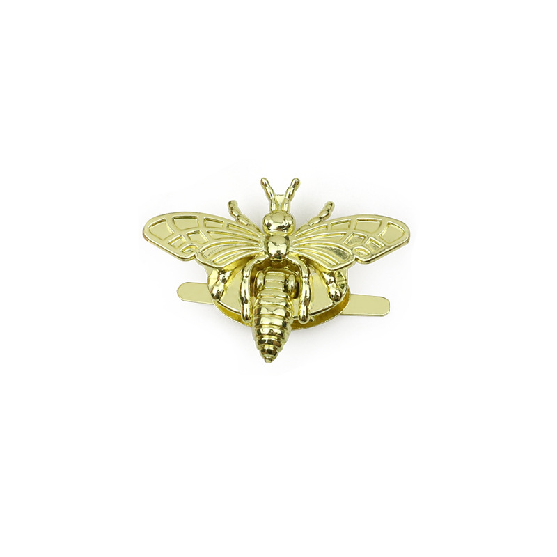 En stock metal abeja bloqueo bolso accesorios giro bloqueo fundición aleación de zinc abeja hardware bloqueo
