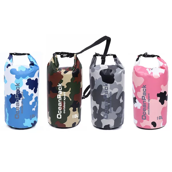 Cross Border Swimming Bag Outdoor Leisure Camping Waterproof Bag Drifting Beach Bag Dry Bag Camouflage PVC Waterproof Bucket Bag