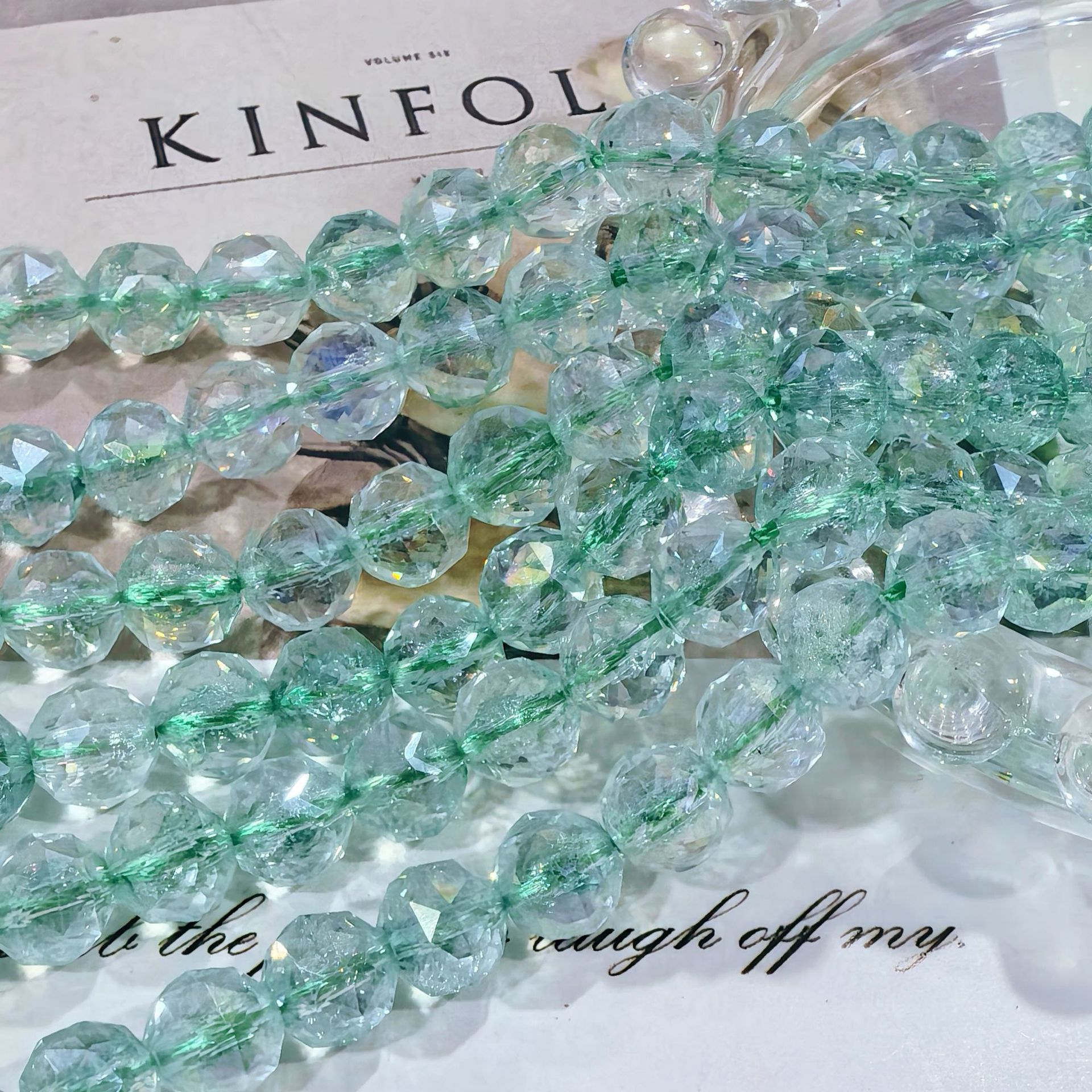 Bola de flores de 8mm Jingjing K9 cuentas sueltas de cristal 64 superficies cortadas con cuentas Accesorios de joyería hechos a mano de bricolaje Pulsera Collar lote suelto image 46
