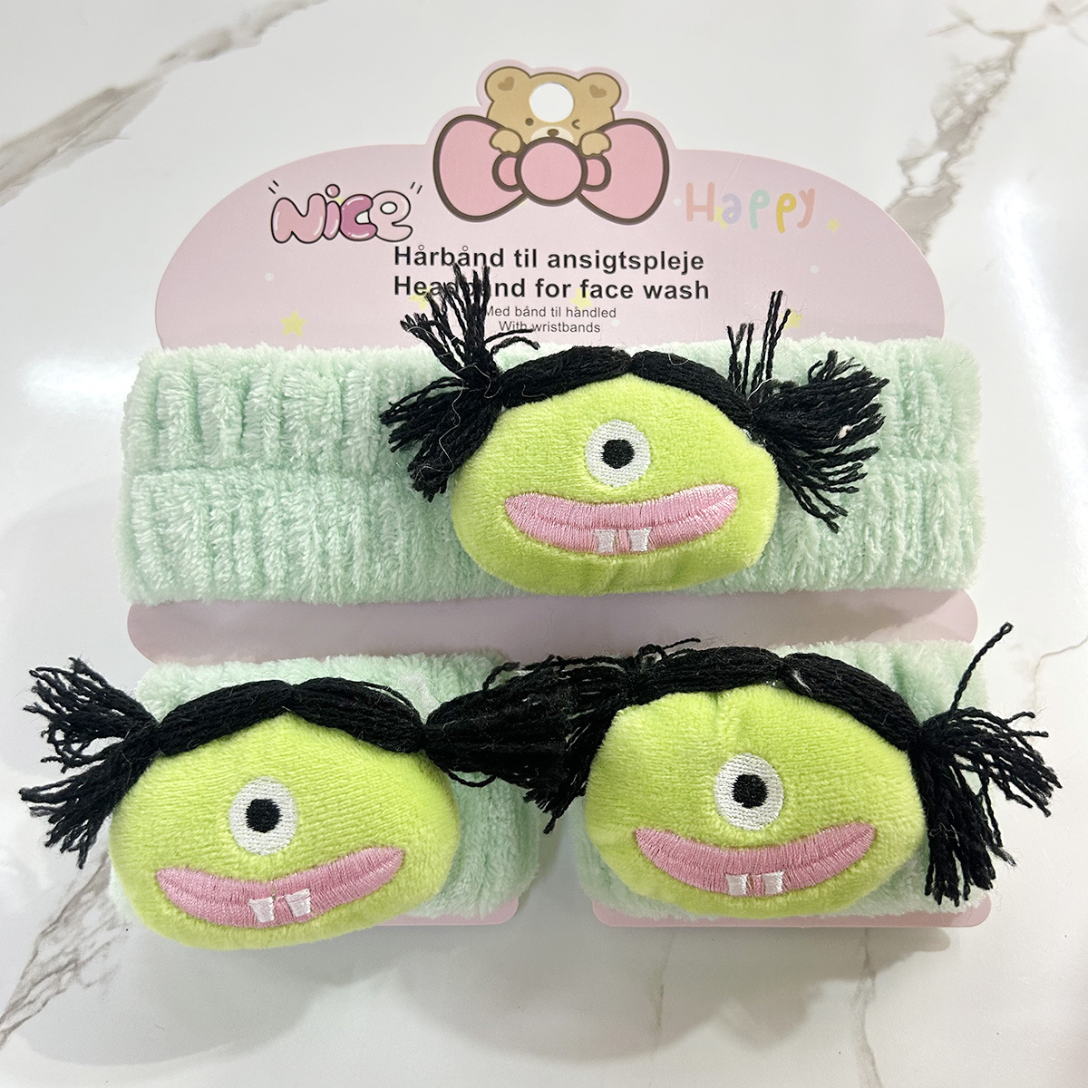 Banda de cabello de moda con tarjeta de papel dulce decoración de animales pequeños de peluche de lavado banda de cabello de dibujos animados correa de muñeca tridimensional