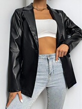 I 77306 Fashionable Plain Color Jacket ʱ������Ƥ�� �羳����