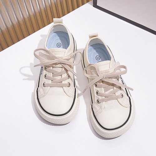 Children's sneakers 2024 spring and autumn new style boys' classic canvas shoes Velcro kindergarten baby girl's shoes Korean version