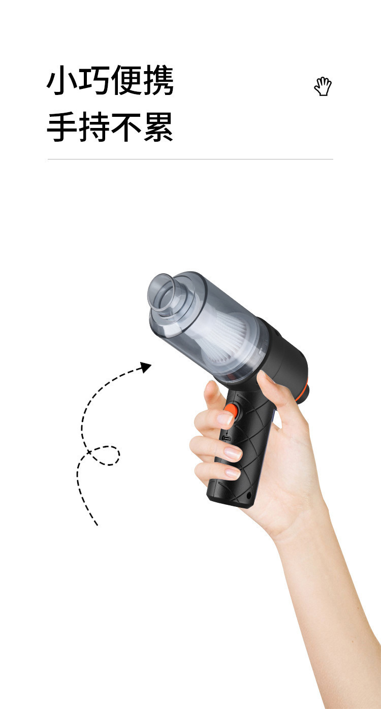Direct selling blow-suction dual-purpose wireless handheld vacuum cleaner high-power car vacuum cleaner super strong suction car home charge