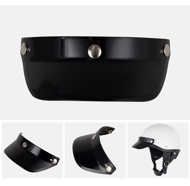 Motorcycle Helmet Brim Motorcycle Retro Helmet Three-Button Sun Visor Prince Helmet Flying Helmet Brim My01