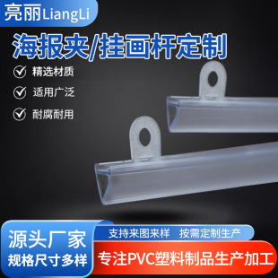 Pvc Transparent Hanging Flag Rod, No-Drill Pop Advertising Hanging Poster Rod with Edge Clip, Mall Kt Board Advertising Clip