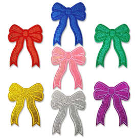 跨境热卖格利特多色大蝴蝶结电脑刺绣布贴鞋帽包装饰补丁贴Patch