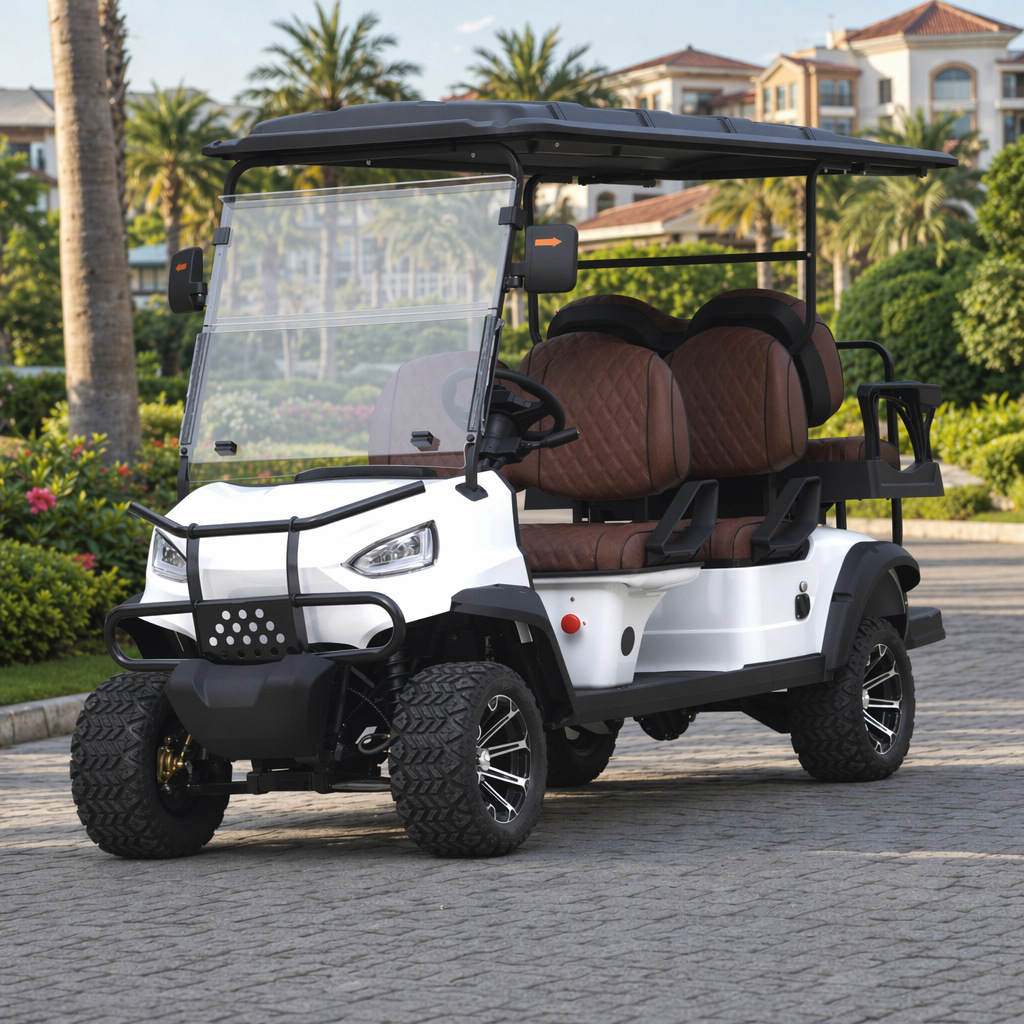 Electric Golf Cart, Tourist Attraction Four-Wheel Sightseeing Vehicle, Hotel Shuttle Bus, Reception Vehicle, Real Estate Office Car for Viewing Properties