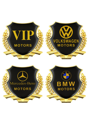 Car VIP wheat ear 3D three-dimensional metal car logo side label modified triangle window car tail label body decoration label