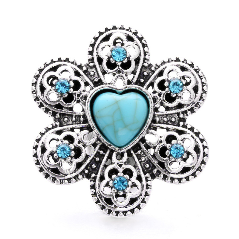 Foreign trade new 18mm noosa turquoise bracelet button factory direct sales B458/461 Foreign trade new 18mm noosa turquoise bracelet button factory direct sales B458/461