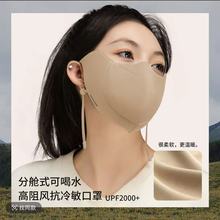 冬季分仓式可喝水面罩透气防晒高护眼角5D防风保暖口罩保湿面料女