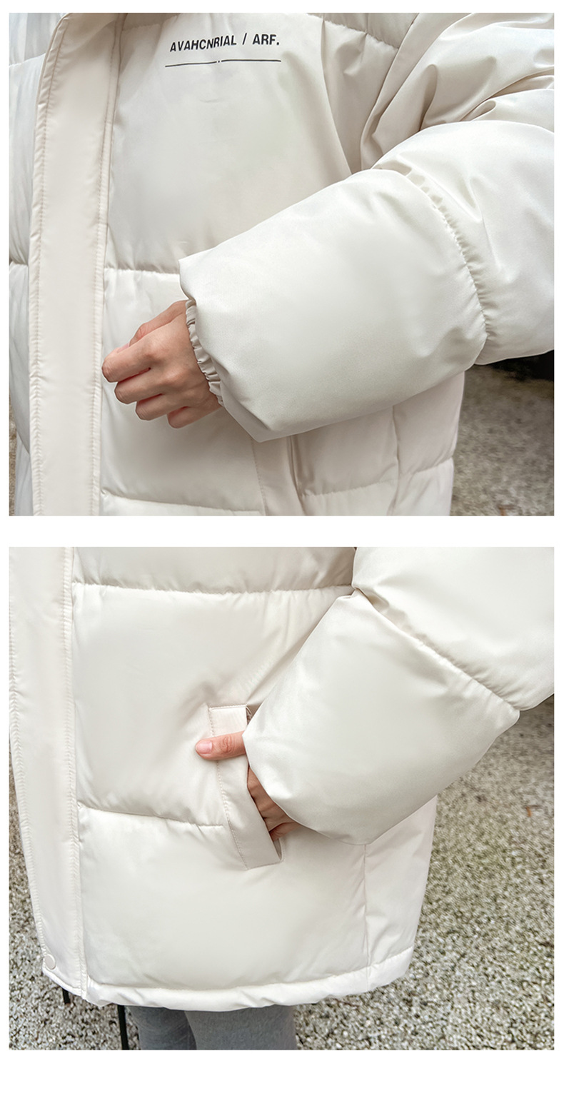 Women's Down Coat Mid Length Standing Collar Thickened Bread Style_voghion.com