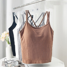 网红无痕精梳棉细带背心女春夏短款修身百搭外穿打底内搭美背