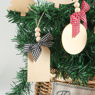 Cross-Border Christmas Decoration Hanging Ornaments Wood Chips DIY Hand-Painted Sign-In Wooden Crafts New Home Pendants