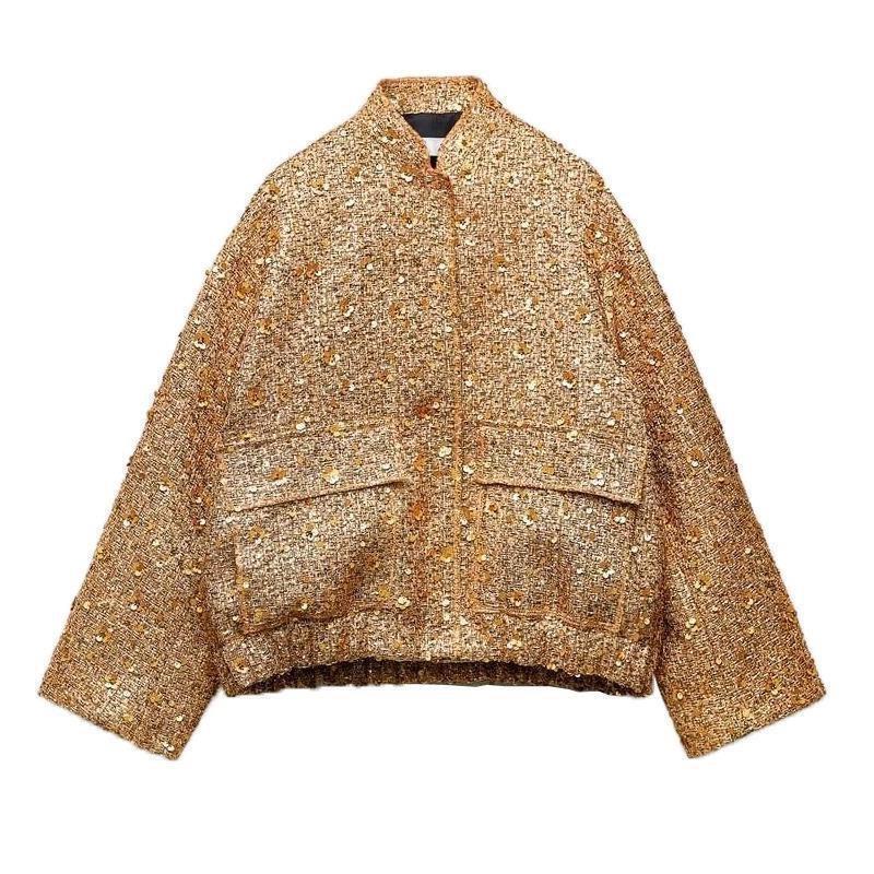 TAOP & ZA Autumn New Women's Pocket Short Jacket Beaded Jacket 7925993