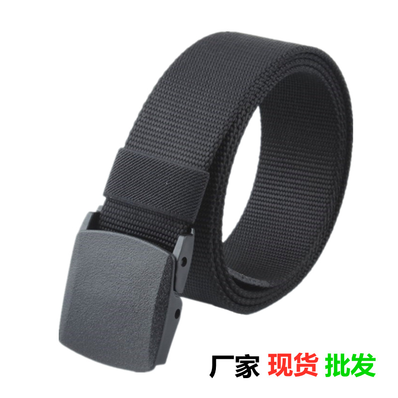 新款塑料扣尼龙腰带 男士户外编织裤带无金属防安检 厂家现货批发|ru