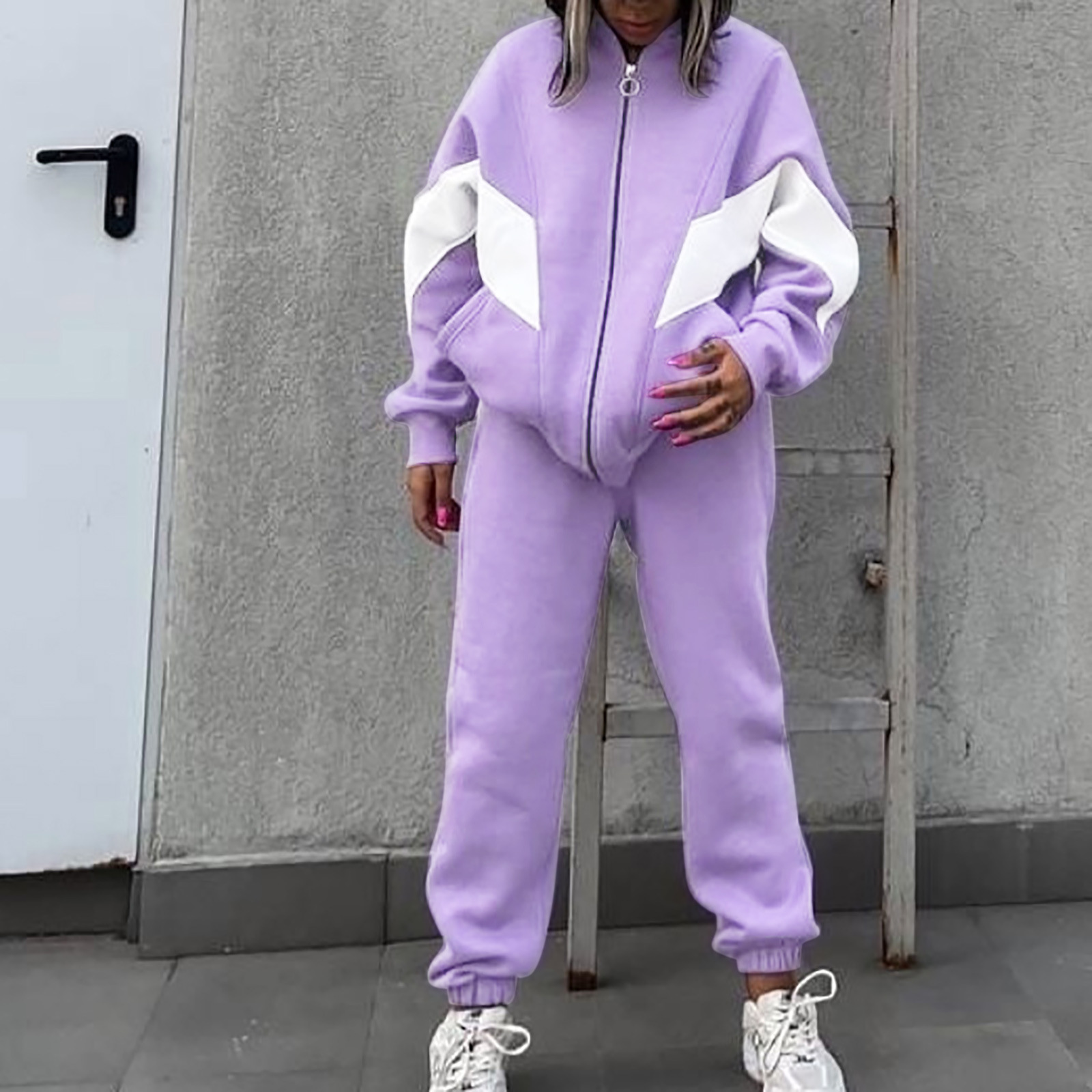 Women's Tracksuit Set Casual Loose Two Piece Spring Autumn Outfit_voghion.com