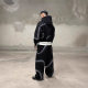 American Style Retro Gradient Hooded Cardigan Sweater Men's and Women's Loose Comfortable High Street Design Sense Jacket Pants