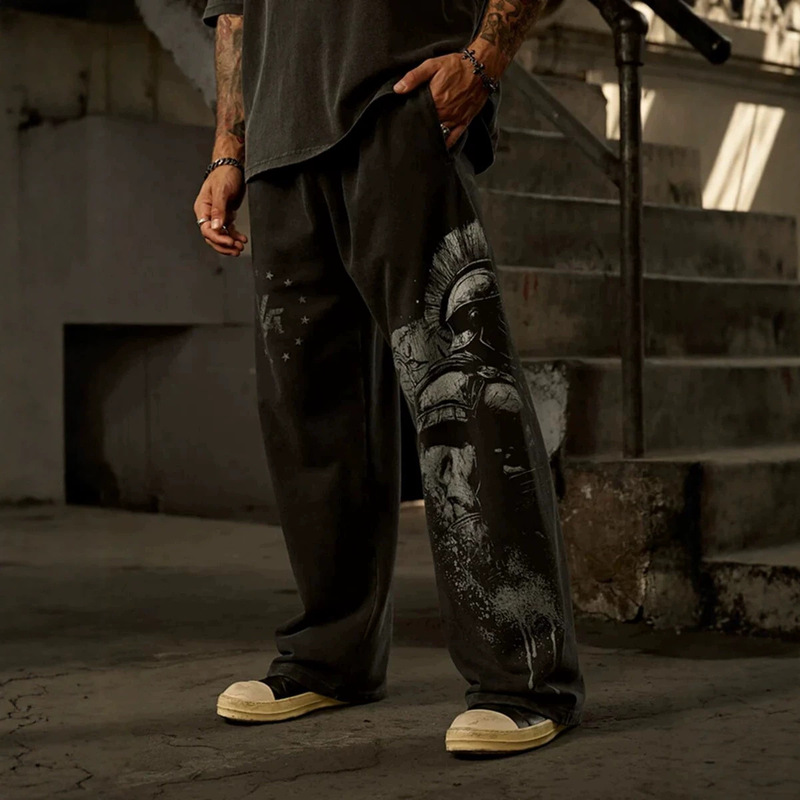 Youngla Collaboration with Arx Men's Sports Pants Jogging Fitness Cotton Straight Casual Long Pants American Style Wide-Leg Youngla Collaboration with Arx Men's Sports Pants Jogging Fitness Cotton Straight Casual Long Pants American Style Wide-Leg
