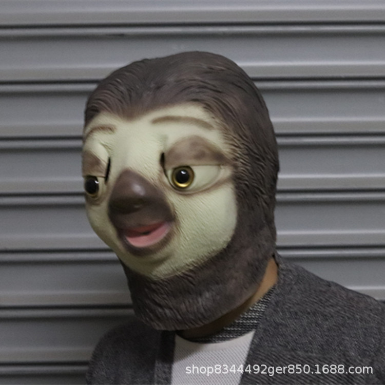Perezas máscara de Halloween lindo divertido animal látex tocado TikTok Red rojo accesorios de rendimiento loco animal Ciudad