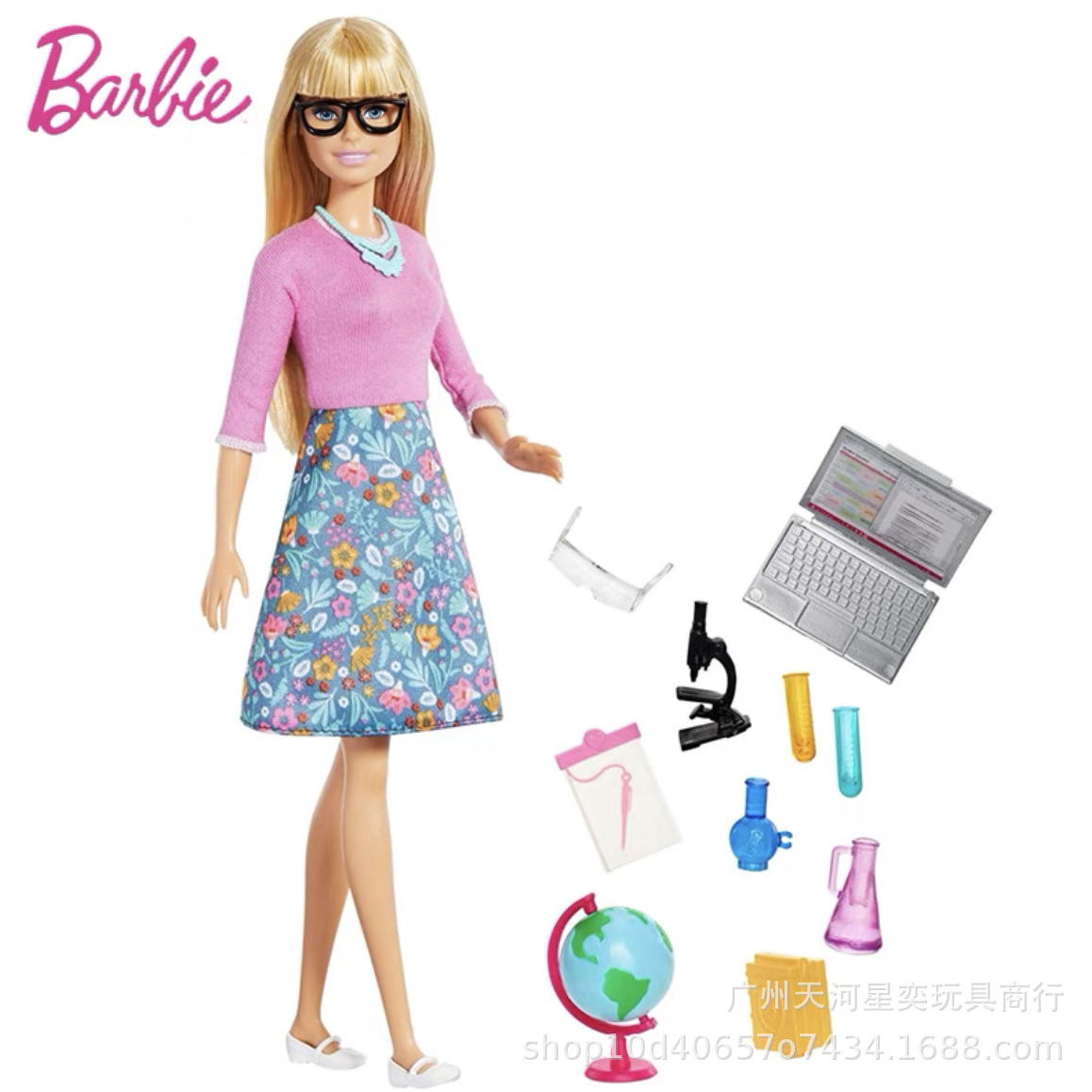 Genuine Mattel Barbie's Subject Teacher Professional Experience Doll Girl Play Home Toy GJC23