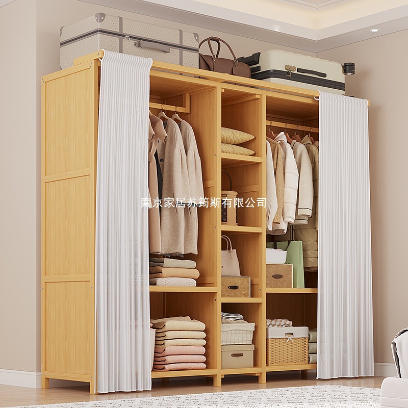 Wardrobe Home Bedroom Modern Simple Sliding Door Storage Cabinet Rental Room Simple Large Wardrobe Small Apartment Storage Cabinet