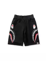 Cross-border Hot-Selling In-Stock Wholesale BAPE Shark Mouth Digital Print Casual Shorts Unisex Pure Cotton Beach Shorts