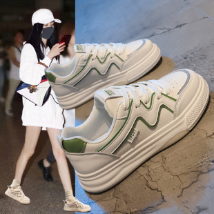 Cross-border Spring and Autumn New Flat Joker Thick Sole Platform White Shoes Female Students Leisure Sports Women's Shoes Wholesale