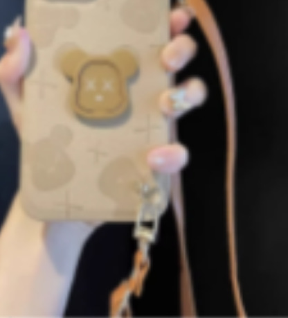 Marca de moda dibujos animados oso IPhone14ProMax cuero en relieve Apple 15PRO caja del teléfono para IP13/12