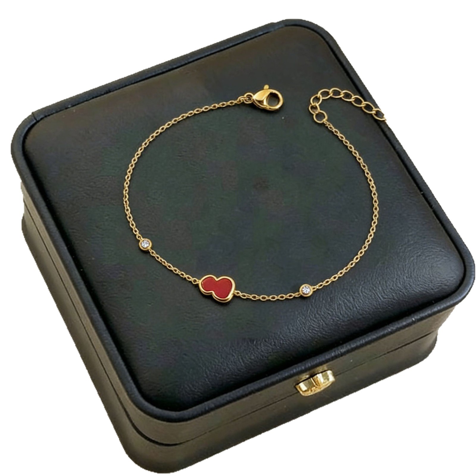 Nuevo acero de titanio no se desvanece en el nicho de diseño de pulsera de calabaza roja con diamantes de alta calidad, exquisita y versátil