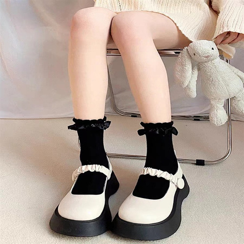 Spring and summer thin white lace mid-calf socks princess socks Japanese versatile jk socks Lolita fairy socks