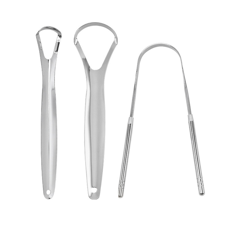 Raspador de Lengua de Acero Inoxidable en Forma de U con Caja de Hierro para Cuidado Bucal