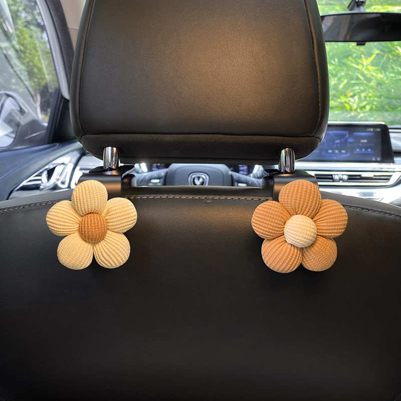 Gancho de coche lindo creativo Gancho de coche multifuncional flor pequeña asiento de coche almacenamiento trasero suministros de coche