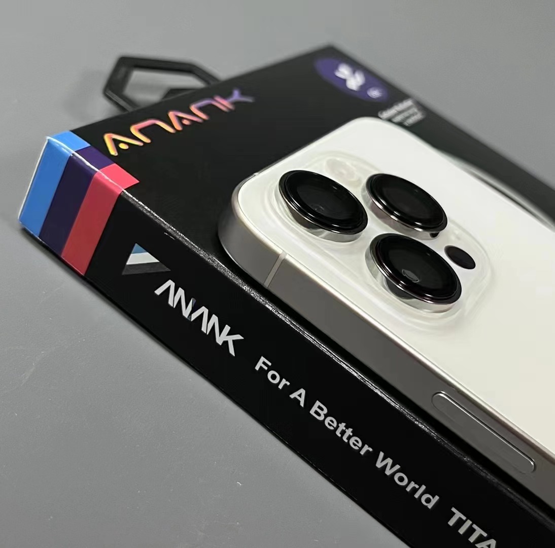 Aplicable para iPhone16pro película de lente de vidrio de zafiro ANANK galvanoplastia antipermeación película de ojo de halcón de metal anti-rascar