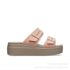 2023年新款洞洞鞋女士高跟鞋布鲁克林舒适轻便休闲厚底坡跟凉拖鞋