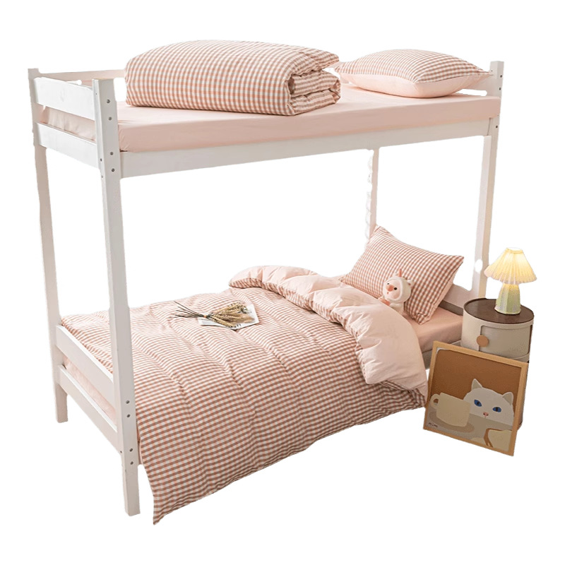 Verano dormitorio universitario conjunto de algodón de tres piezas 2025 nuevo estilo funda de edredón de algodón sábana cama de cuatro piezas ropa de cama