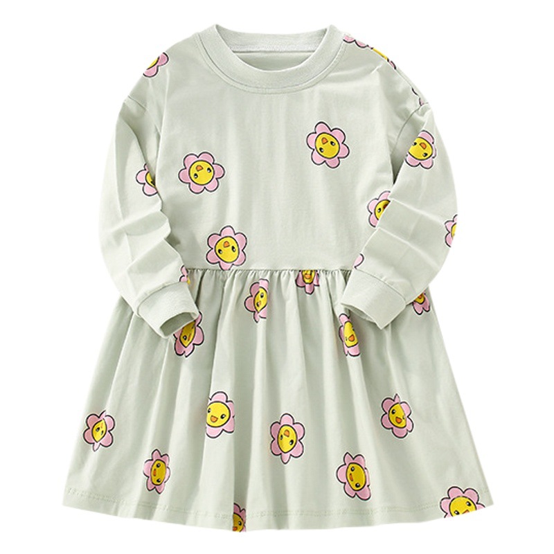 Malwee niñas princesa vestido otoño nuevo europeo y americano niños casual Vestido de manga larga vestido de los niños