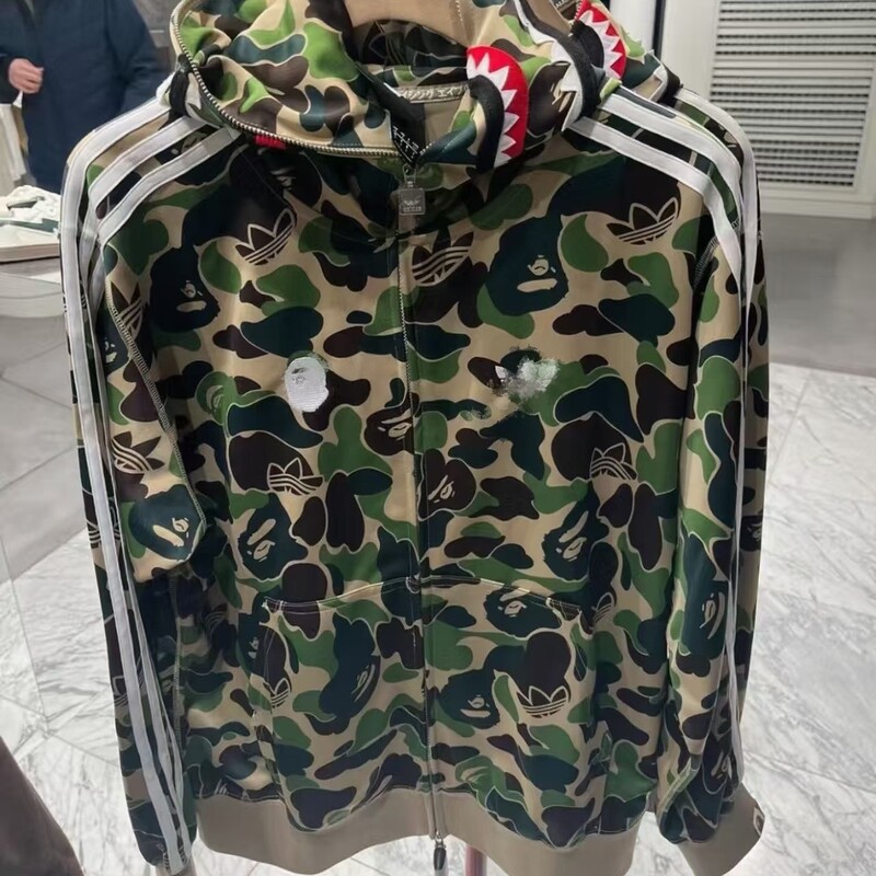 High-End Version 2026 Spring/Autumn Bape Collaboration Casual Sports Loose Hooded Jacket Unisex Trendy Coat