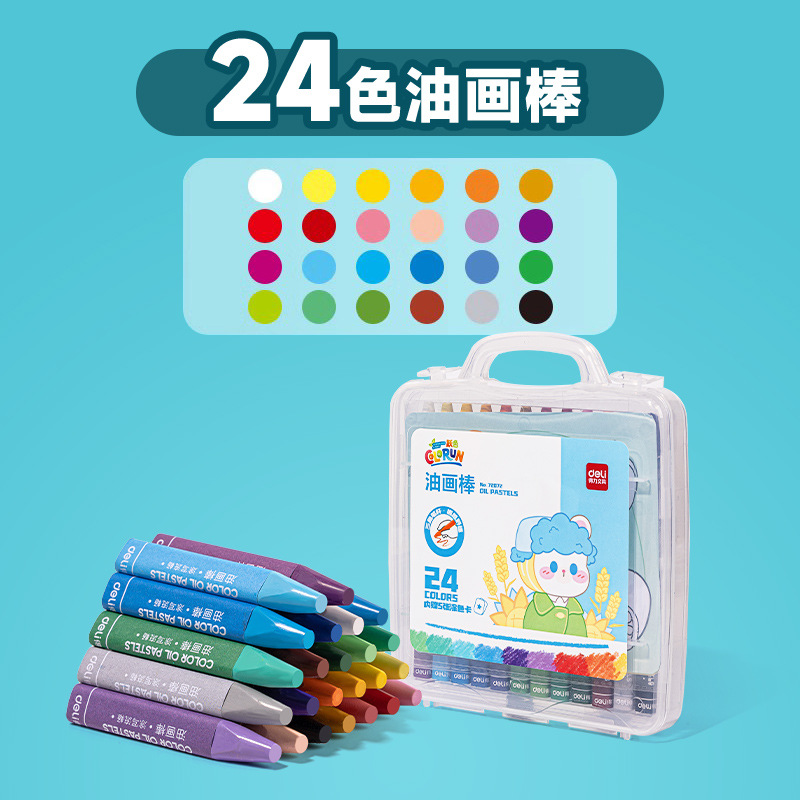 Crayones de Pastel al Óleo 12 y 24 Colores para Niños y Jardín de Infantes