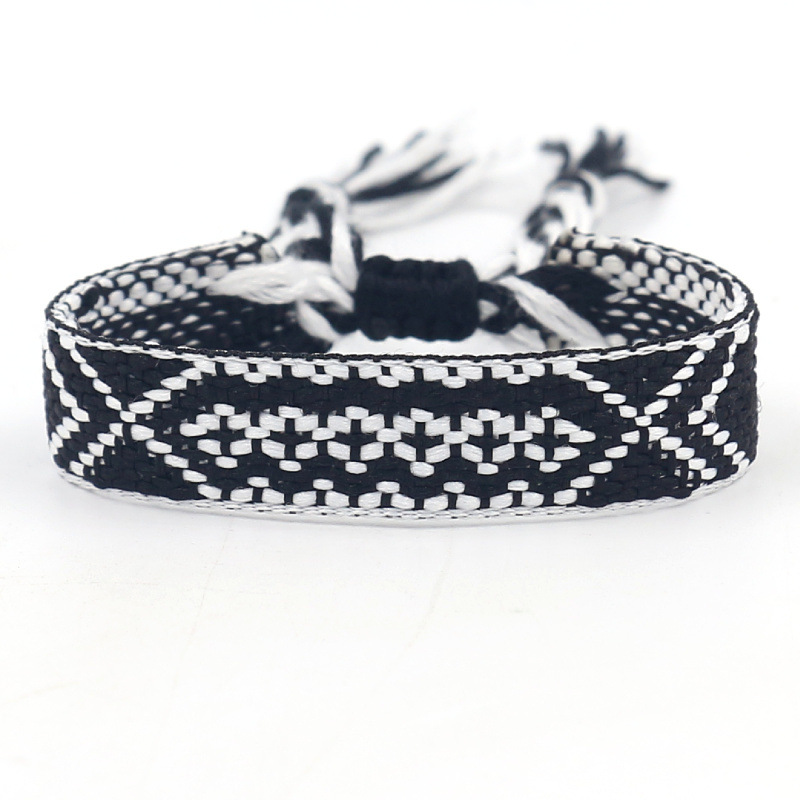 Nueva Cruz-frontera popular de color bohemio tejido pulsera fans correa de muñeca pulsera de la Amistad artística
