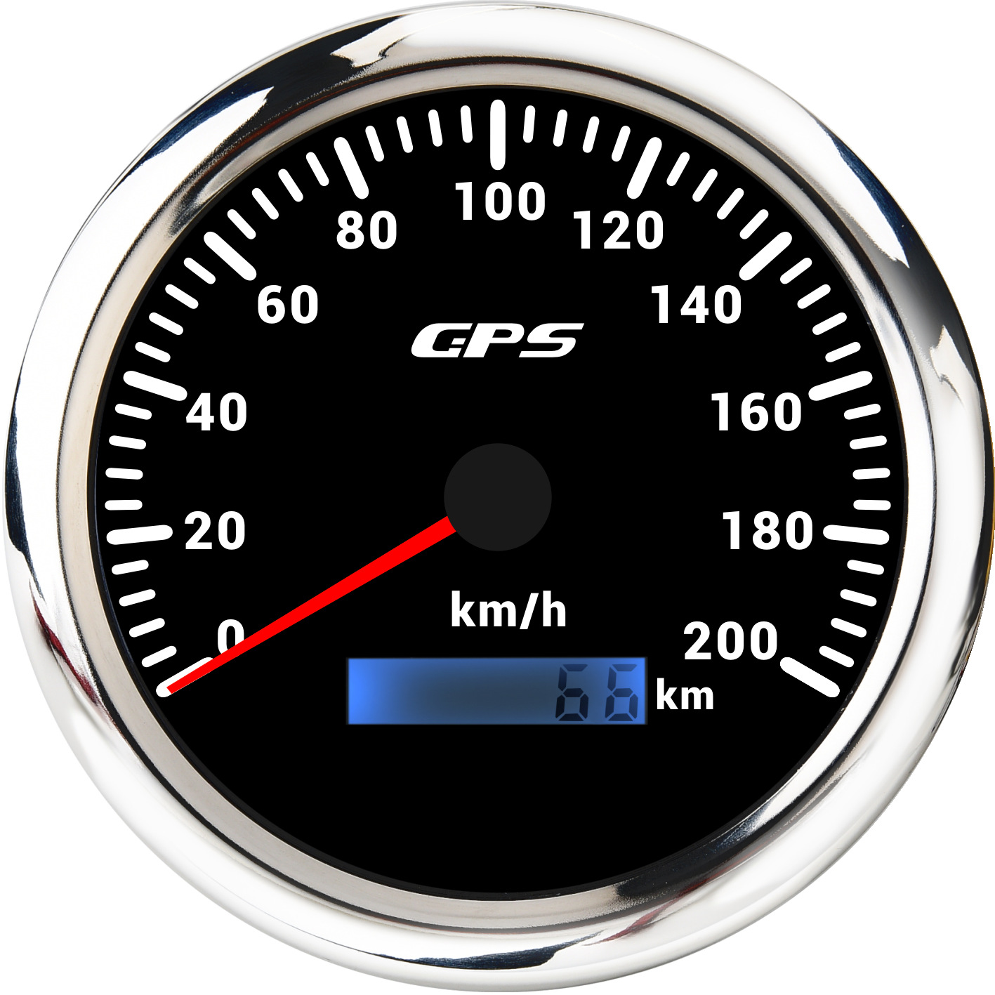 Motuoche – Car RV Motorcycle automobile instrument - silver-bezel-black-face-200kmh