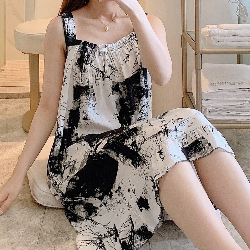 Cotton Silk Nightgown, Suspender Pajamas, Women's Summer Maternity Dress, Artificial Cotton Skirt, Cotton Silk Pajama Dress, Large Size Outer Wear Cotton Silk Nightgown, Suspender Pajamas, Women's Summer Maternity Dress, Artificial Cotton Skirt, Cotton Silk Pajama Dress, Large Size Outer Wear