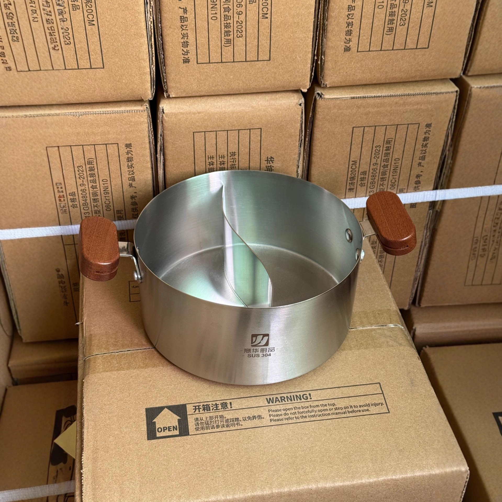 Olla Caliente Doble de Acero Inoxidable 304 Sin Recubrimiento Antiadherente para Cocina Universal